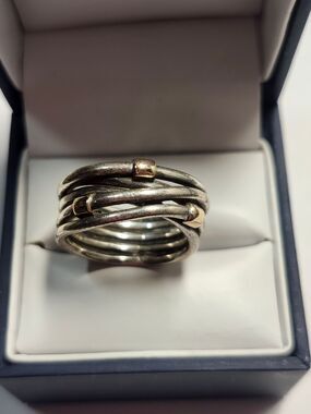 Pandora Sterling Silver And 14K Ring Size 58 Size 8.5